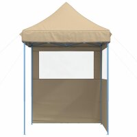 vidaXL Partyzelt Faltbar Pop-Up mit 2 Seitenteilen Beige