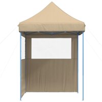 vidaXL Partyzelt Faltbar Pop-Up mit 2 Seitenteilen Beige