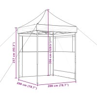 vidaXL Partyzelt Faltbar Pop-Up mit 2 Seitenteilen Beige