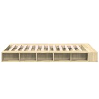 vidaXL Bettgestell Sonoma-Eiche 140x190 cm Holzwerkstoff