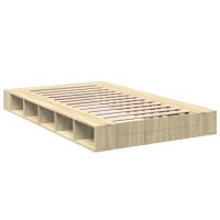 vidaXL Bettgestell Sonoma-Eiche 140x190 cm Holzwerkstoff