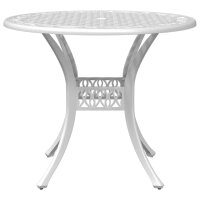 vidaXL 3-tlg. Bistro-Set Wei&szlig; Aluminiumguss