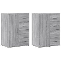 vidaXL Sideboards 2 Stk. Grau Sonoma 59x39x80 cm Holzwerkstoff