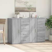 vidaXL Sideboards 2 Stk. Grau Sonoma 59x39x80 cm Holzwerkstoff