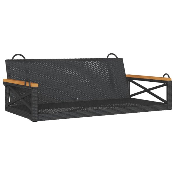 vidaXL H&auml;ngebank Schwarz 109x62x40 cm Poly Rattan