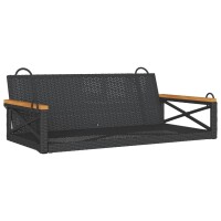 vidaXL H&auml;ngebank Schwarz 109x62x40 cm Poly Rattan