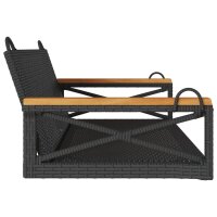 vidaXL H&auml;ngebank Schwarz 109x62x40 cm Poly Rattan