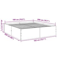 vidaXL Bettgestell Wei&szlig; 180x200 cm Holzwerkstoff