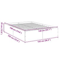 vidaXL Bettgestell Braun Eichen-Optik 140x190 cm Holzwerkstoff