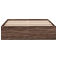 vidaXL Bettgestell Braun Eichen-Optik 140x190 cm Holzwerkstoff