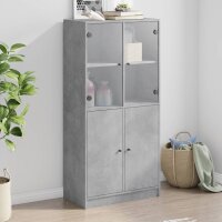 vidaXL Highboard mit T&uuml;ren Betongrau 68x37x142 cm Holzwerkstoff