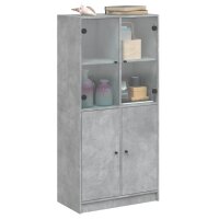 vidaXL Highboard mit T&uuml;ren Betongrau 68x37x142 cm Holzwerkstoff