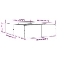 vidaXL Bettgestell Grau Sonoma 120x190 cm Holzwerkstoff