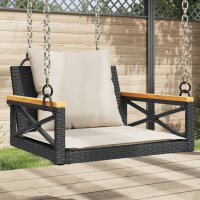 vidaXL H&auml;ngesessel mit Kissen Schwarz 63x62x40 cm Poly Rattan