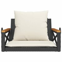 vidaXL H&auml;ngesessel mit Kissen Schwarz 63x62x40 cm Poly Rattan