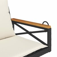 vidaXL H&auml;ngesessel mit Kissen Schwarz 63x62x40 cm Poly Rattan