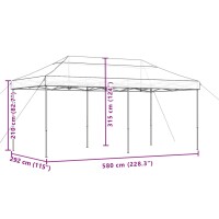 vidaXL Partyzelt Faltbar Pop-Up Burgunderrot 580x292x315 cm