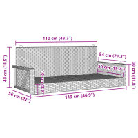 vidaXL H&auml;ngebank Grau 119x56x48 cm Poly Rattan