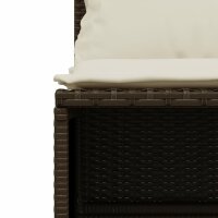 vidaXL 4-tlg. Garten-Sofagarnitur mit Kissen Braun Poly Rattan