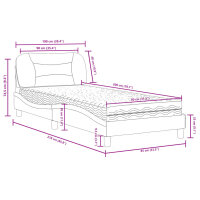 vidaXL Bett mit Matratze Schwarz 90x200 cm Stoff