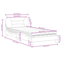 vidaXL Bett mit Matratze Taupe 100x200 cm Stoff