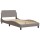 vidaXL Bett mit Matratze Taupe 100x200 cm Stoff