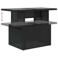 vidaXL 11-tlg. Garten-Sofagarnitur mit Kissen Schwarz Poly Rattan