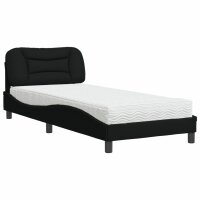 vidaXL Bett mit Matratze Schwarz 90x190 cm Stoff