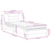 vidaXL Bett mit Matratze Schwarz 90x190 cm Stoff