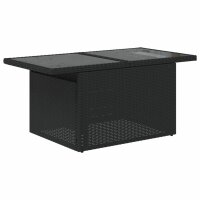 vidaXL 5-tlg. Garten-Sofagarnitur mit Kissen Schwarz Poly Rattan