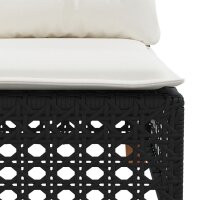 vidaXL 9-tlg. Garten-Sofagarnitur mit Kissen Schwarz Poly Rattan