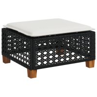 vidaXL 5-tlg. Garten-Sofagarnitur mit Kissen Schwarz Poly Rattan