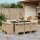 vidaXL 11-tlg. Garten-Essgruppe mit Kissen Beige Poly Rattan