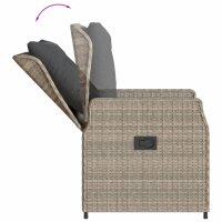 vidaXL 9-tlg. Garten-Essgruppe mit Kissen Hellgrau Poly Rattan