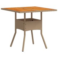 vidaXL 5-tlg. Garten-Essgruppe mit Kissen Beige Poly Rattan Akazie