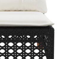 vidaXL 8-tlg. Garten-Sofagarnitur mit Kissen Schwarz Poly Rattan