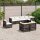 vidaXL 8-tlg. Garten-Sofagarnitur mit Kissen Schwarz Poly Rattan