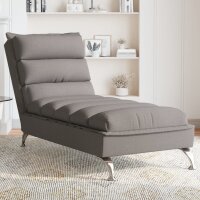 vidaXL Chaiselongue mit Kissen Taupe Stoff