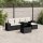 vidaXL 6-tlg. Garten-Sofagarnitur mit Kissen Schwarz Poly Rattan