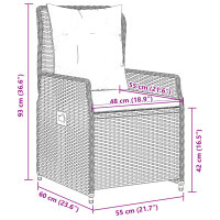 vidaXL 9-tlg. Garten-Essgruppe mit Kissen Schwarz Poly Rattan