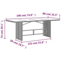 vidaXL 9-tlg. Garten-Essgruppe mit Kissen Schwarz Poly Rattan