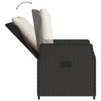 vidaXL 9-tlg. Garten-Essgruppe mit Kissen Schwarz Poly Rattan