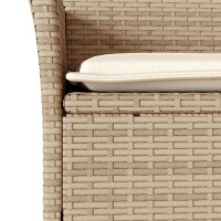 vidaXL 9-tlg. Garten-Essgruppe mit Kissen Beige Poly Rattan Glas