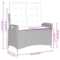 vidaXL 4-tlg. Garten-Essgruppe mit Kissen Schwarz Poly Rattan