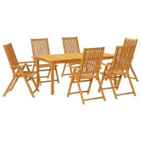vidaXL 7-tlg. Garten-Essgruppe Massivholz Akazie