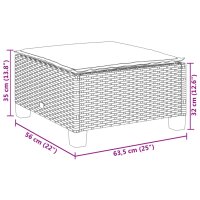 vidaXL 8-tlg. Garten-Sofagarnitur mit Kissen Grau Poly Rattan