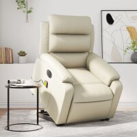 vidaXL Massagesessel mit Aufstehhilfe Elektrisch Creme...