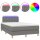 vidaXL Boxspringbett mit Matratze &amp; LED Dunkelgrau 120x190 cm Stoff