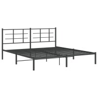 vidaXL Bettgestell mit Kopfteil Metall Schwarz 183x213 cm