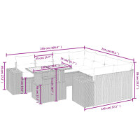 vidaXL 9-tlg. Garten-Sofagarnitur mit Kissen Grau Poly Rattan